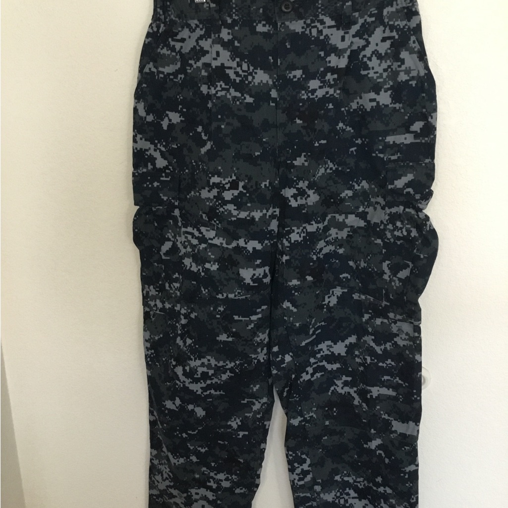 Us Navy Nwu Type I Blue Digital Camo Trousers Size Medium Regular Excellent